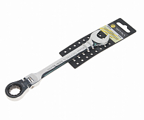 Ключ комбинированый ER-61015H трещоточный шарнирный 15мм (на держателе) ЭВРИКА